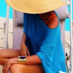 Alessia Marcuzzi beachwear Muryx caftano bracciale