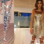 Claudia Galanti abito Versace sandali TomFord gioielli Cartier 2